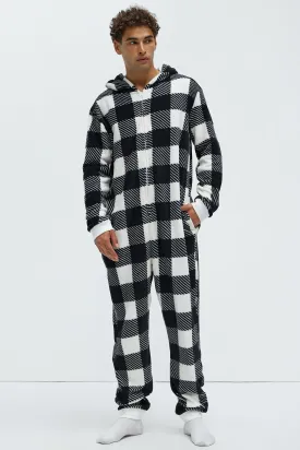 Always Cozy Holiday PJ Onesie - Black/White