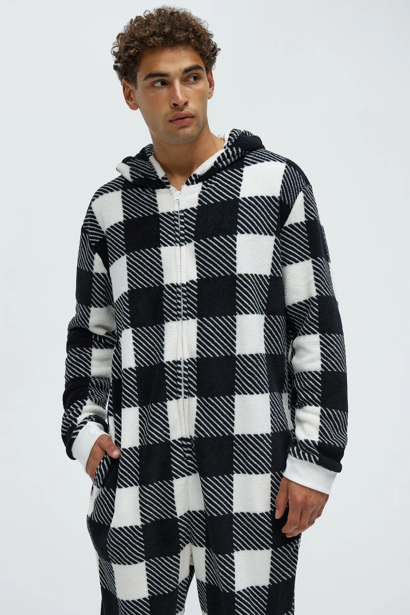 Always Cozy Holiday PJ Onesie - Black/White