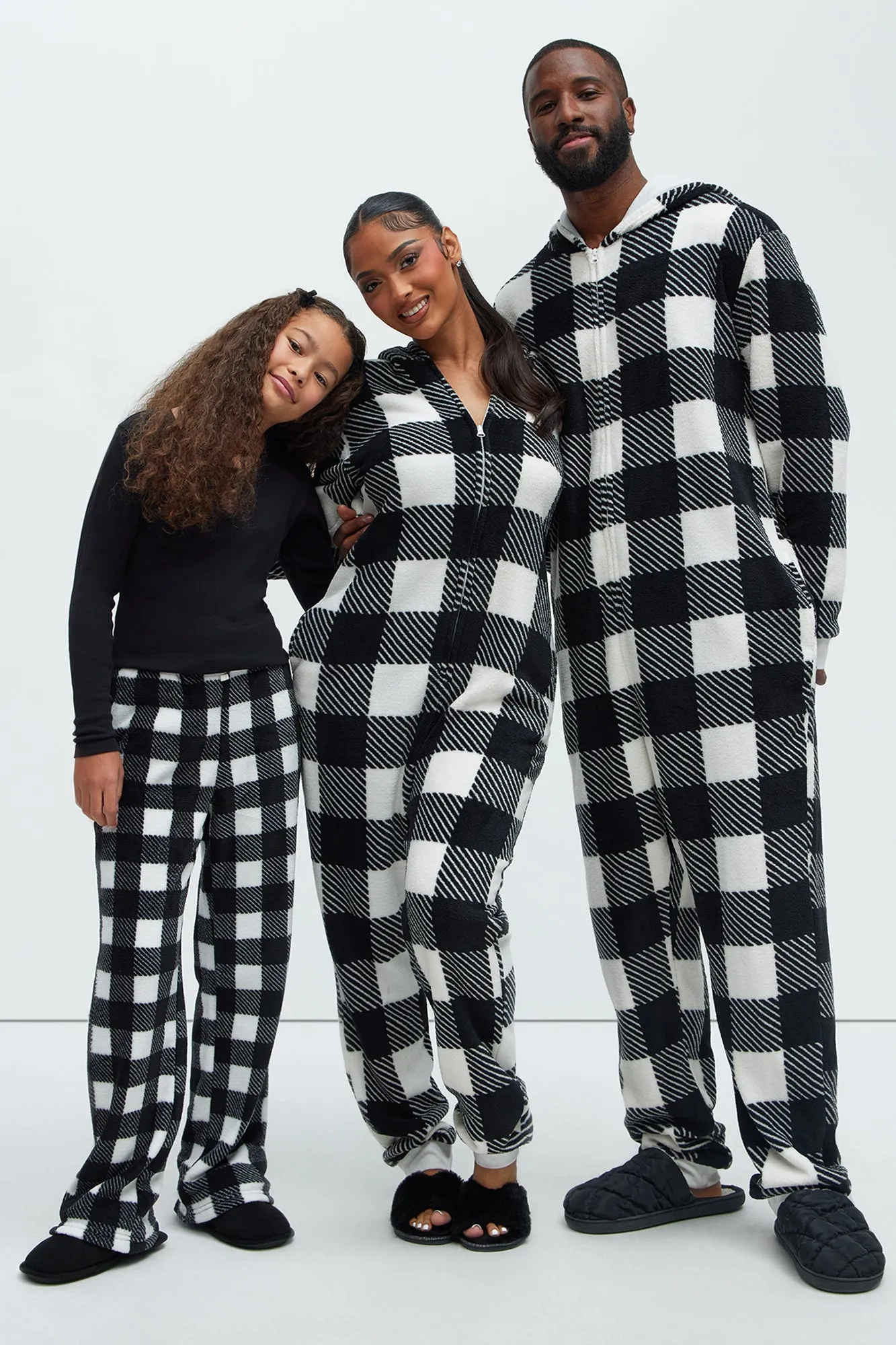 Always Cozy Holiday PJ Onesie - Black/White