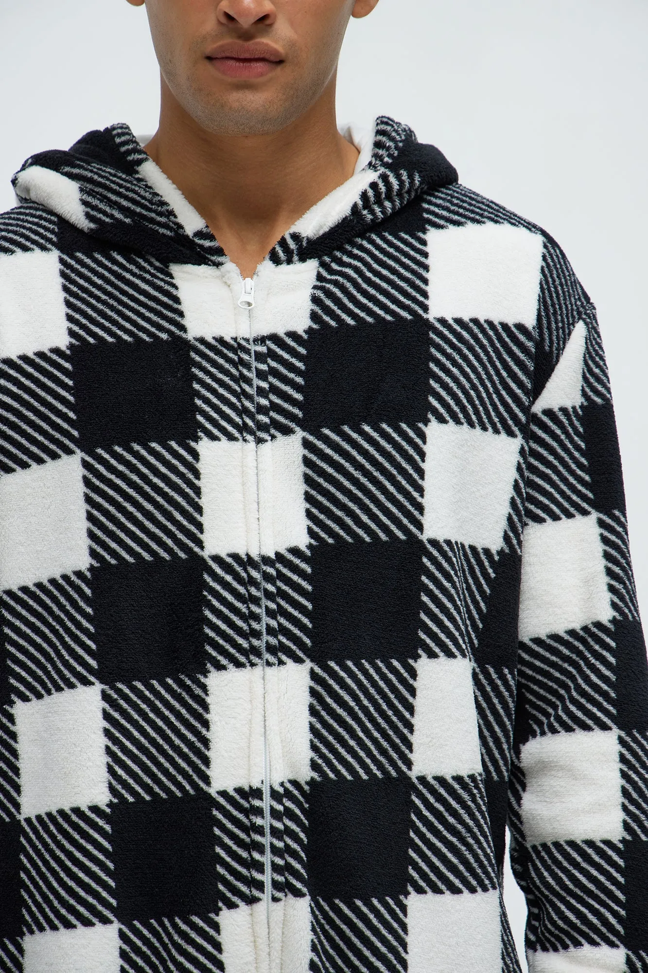 Always Cozy Holiday PJ Onesie - Black/White