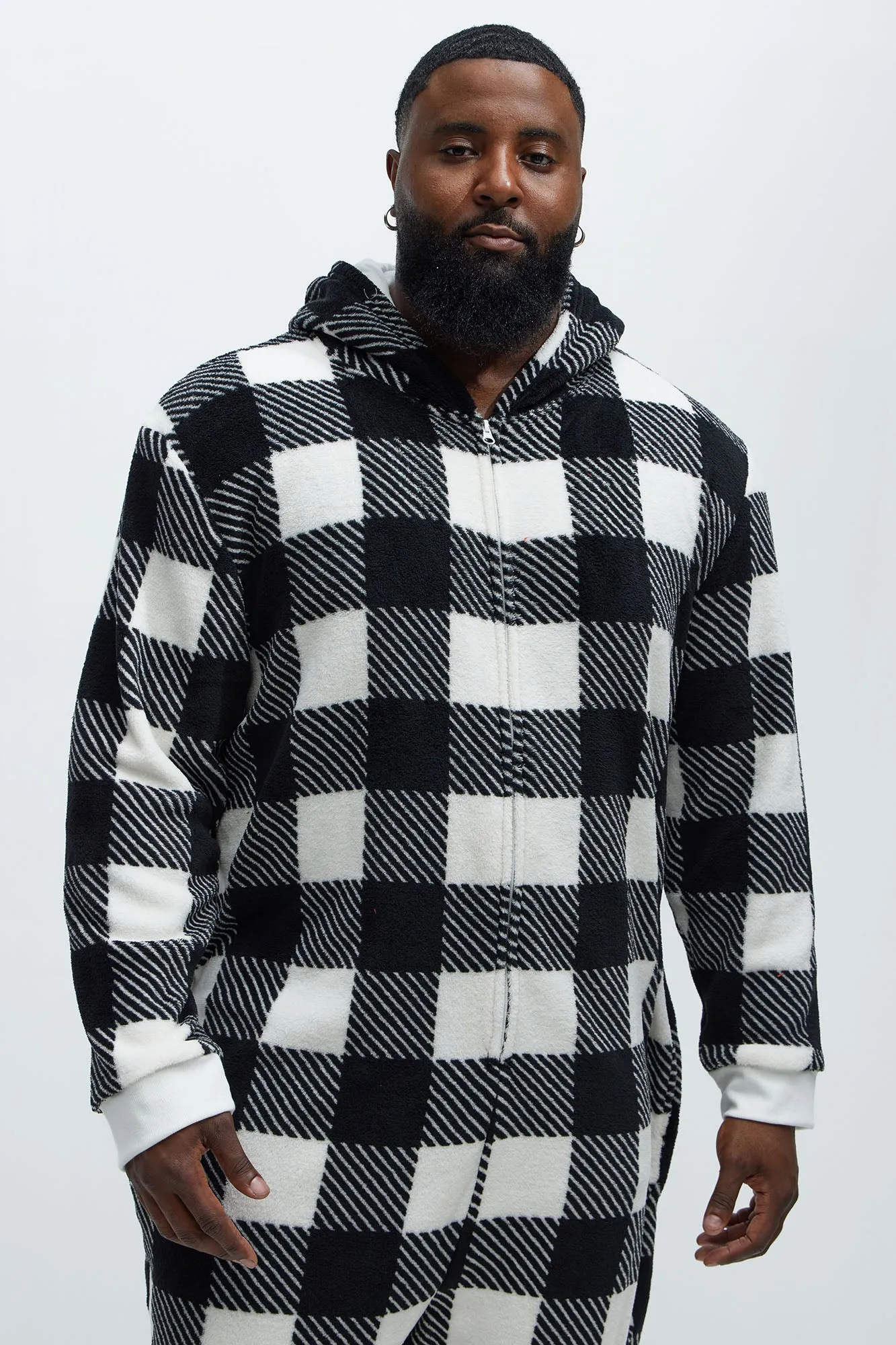 Always Cozy Holiday PJ Onesie - Black/White