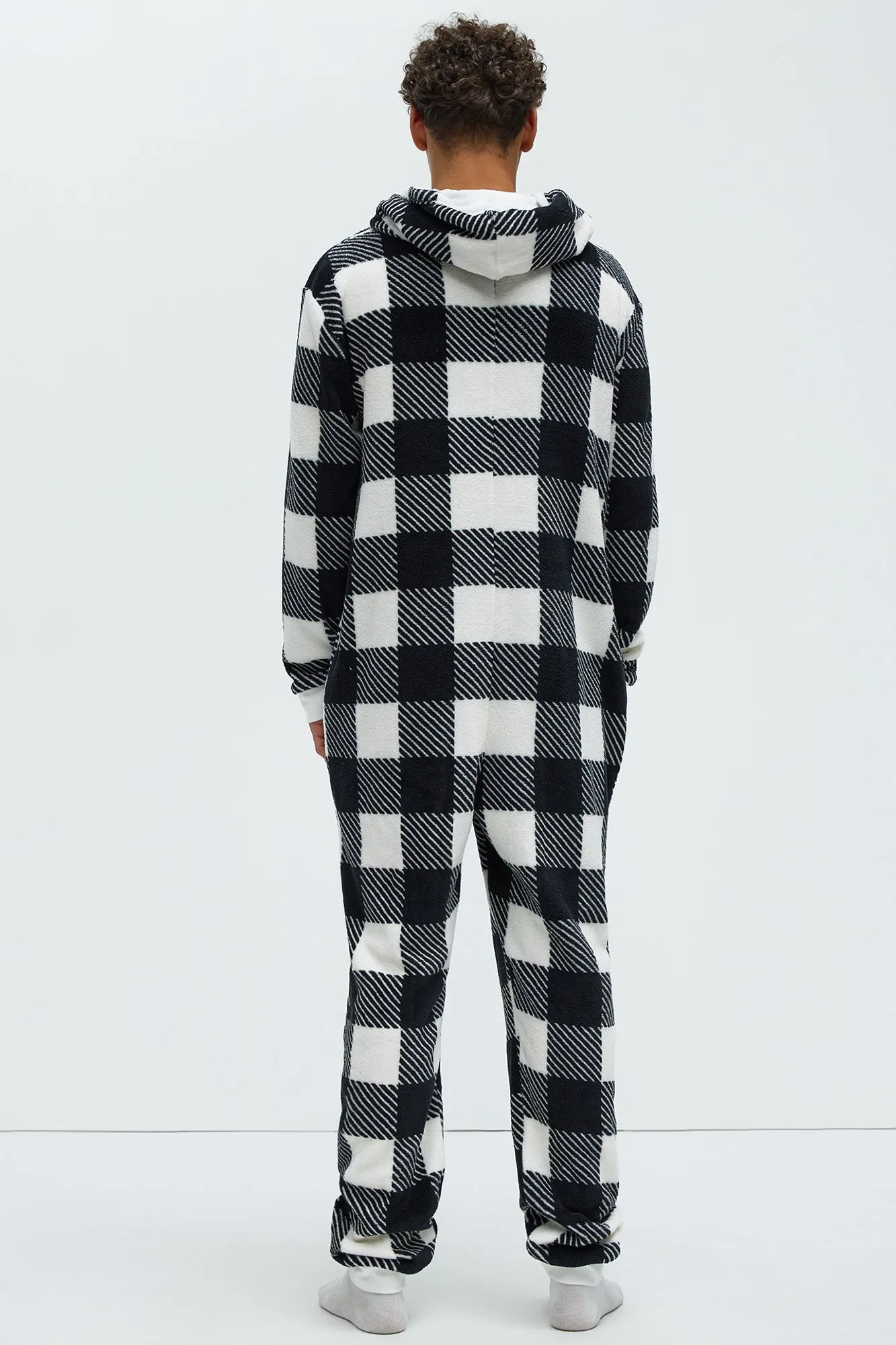 Always Cozy Holiday PJ Onesie - Black/White
