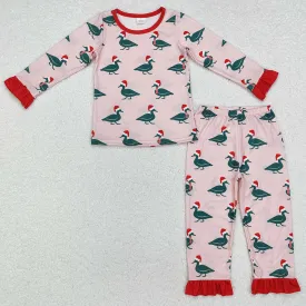 Baby Girls Pajamas Christmas Ducks Bamboo Pajamas Sets GLP1892