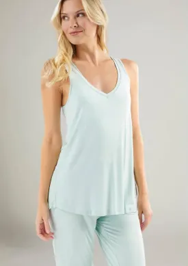 Bamboo Double-V Tank - Aqua