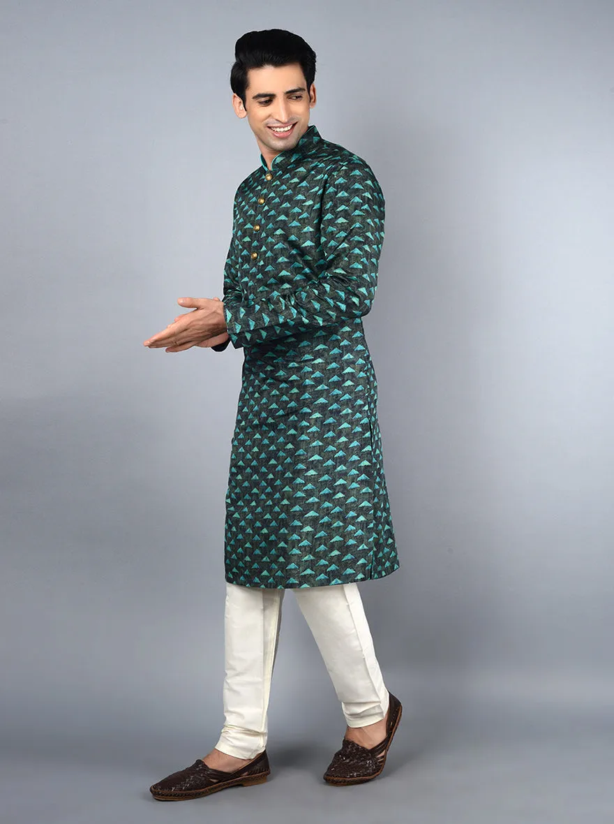 Blue  & Green Kurta Set | TULA