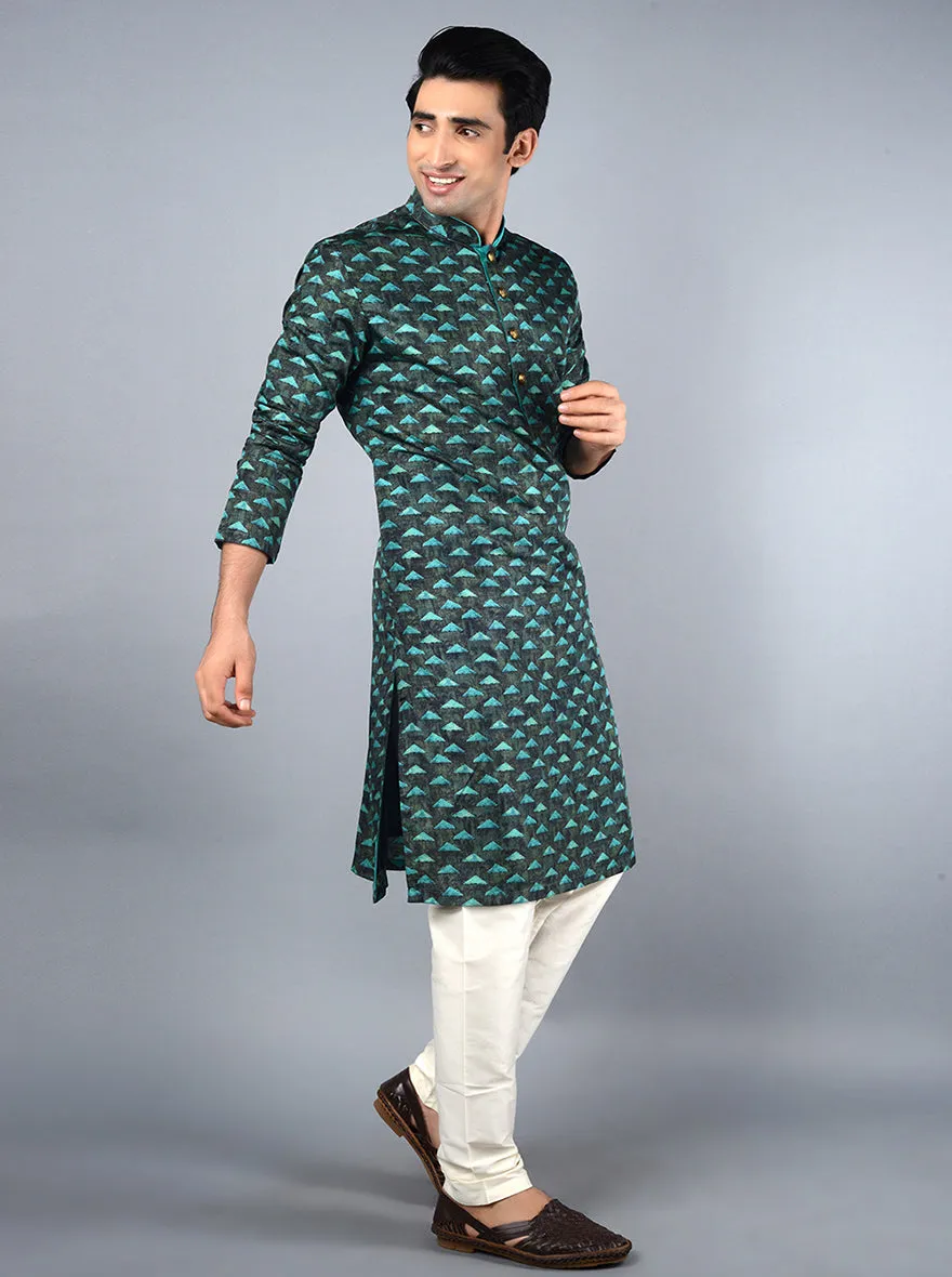 Blue  & Green Kurta Set | TULA
