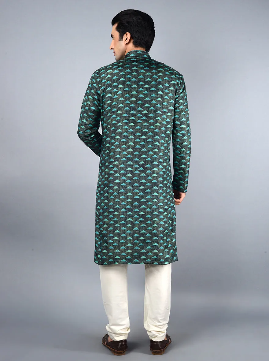 Blue  & Green Kurta Set | TULA