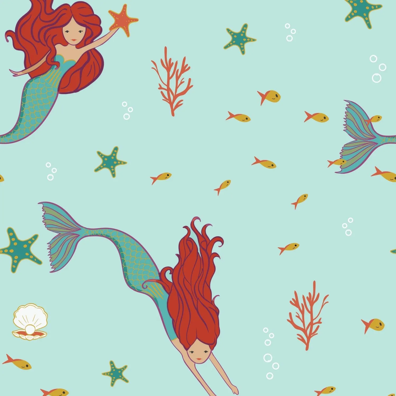 Brilliant-Sea Mermaids Short Sleeve Pajama Set (6M-12Y)