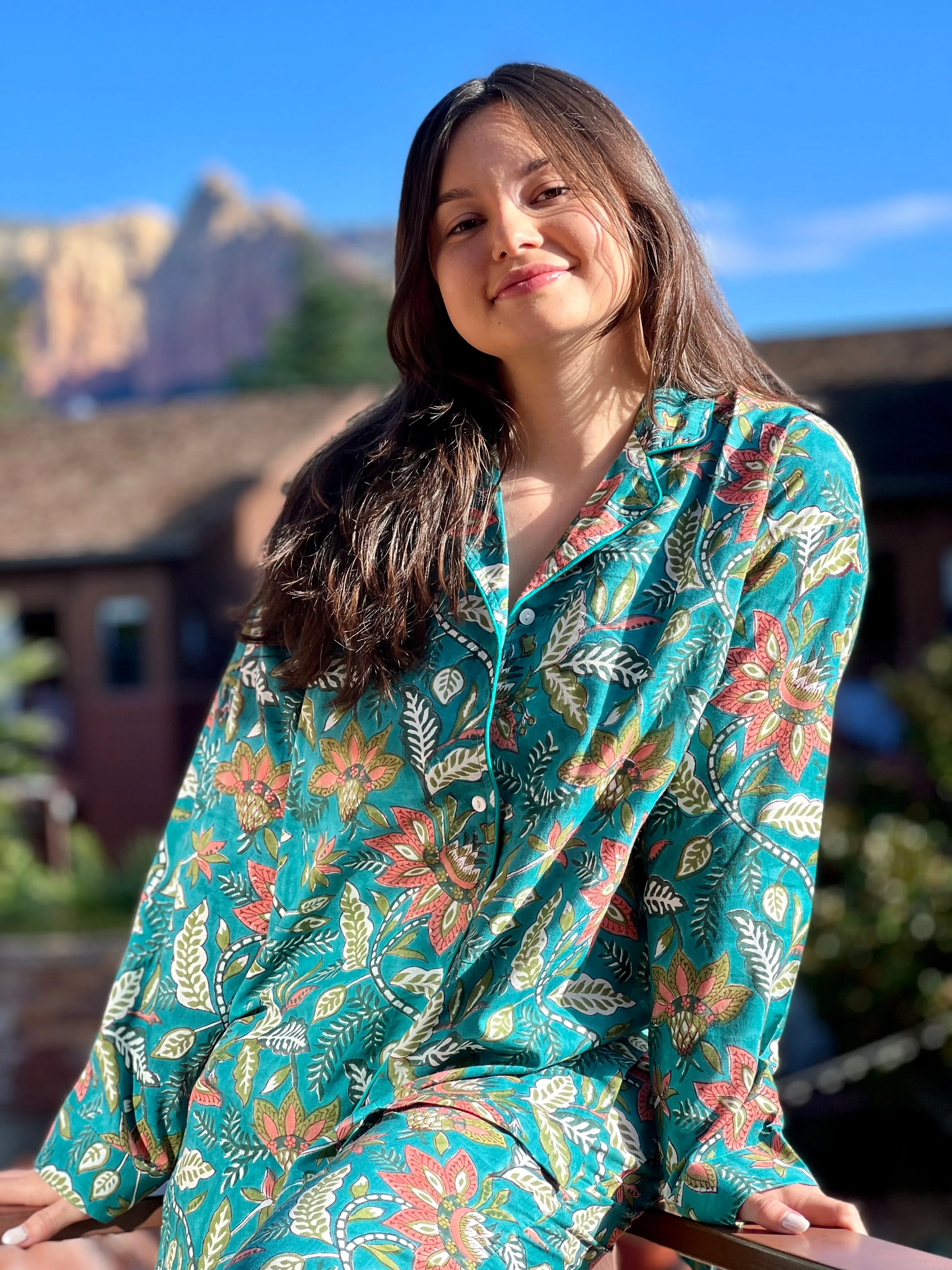 Catherine Long Sleeve Cotton Pajamas