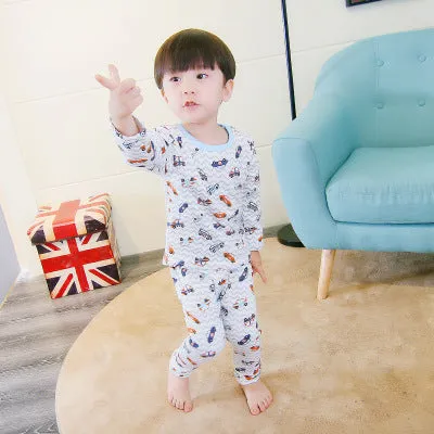 Children Clothing 2018 New Autumn Winter Girls Boys Plush underwear warm Christmas Outfit Kids Clothes Sets Child Pajamas Sets