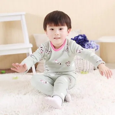 Children Clothing 2018 New Autumn Winter Girls Boys Plush underwear warm Christmas Outfit Kids Clothes Sets Child Pajamas Sets