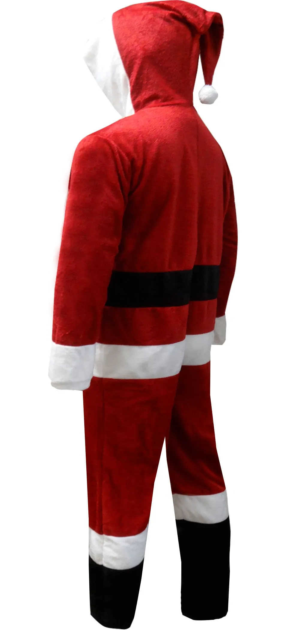 Dress Like Santa Fleece Men's Onesie Hooded Pajama Size Small