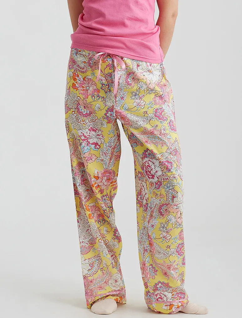 Ella Cotton Sateen Pant Lemon Zest
