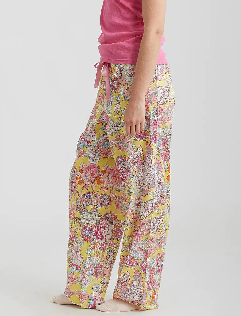 Ella Cotton Sateen Pant Lemon Zest