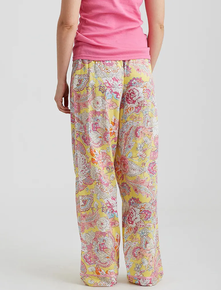 Ella Cotton Sateen Pant Lemon Zest