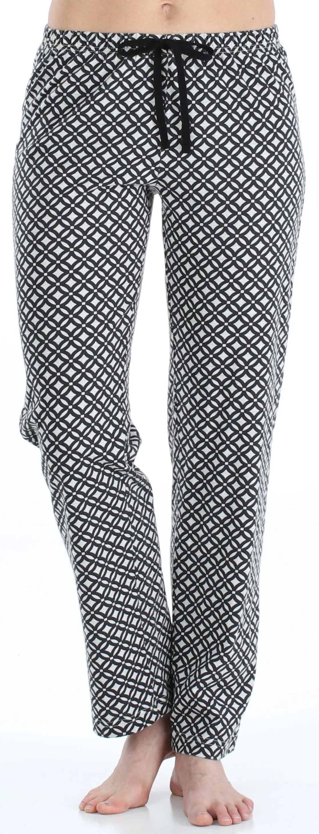 Frankie & Johnny Women’s Knit Short Sleeve T-Shirt and Relaxed Fit Pants Pajama Set