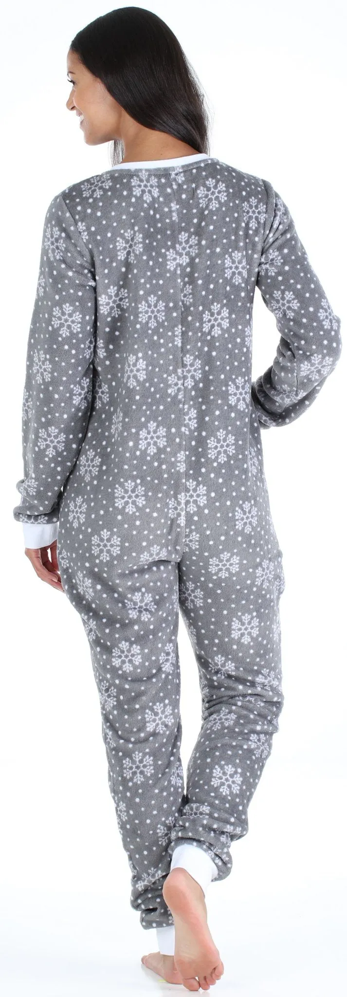Frankie & Johnny Women's Plush Fleece Non-Footed Onesie Pajama