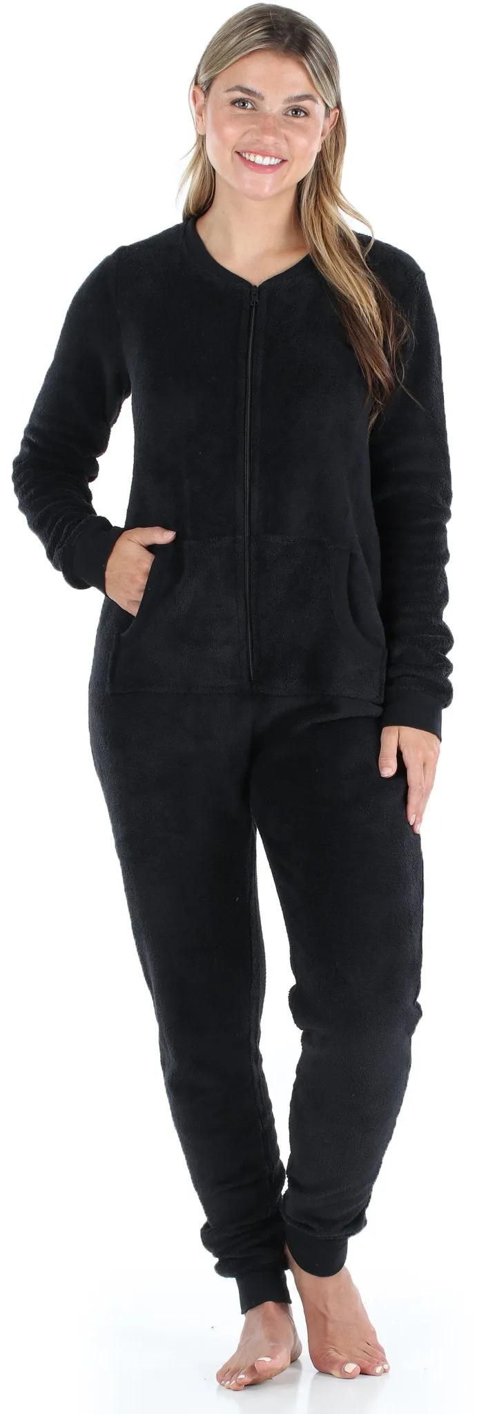 Frankie & Johnny Women's Plush Fleece Non-Footed Onesie Pajama