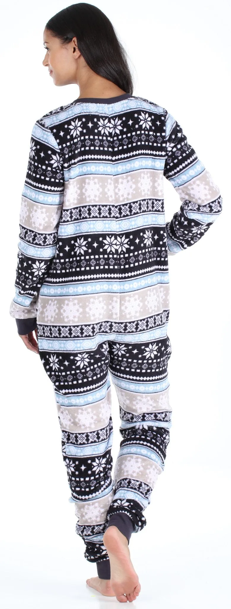 Frankie & Johnny Women's Plush Fleece Non-Footed Onesie Pajama