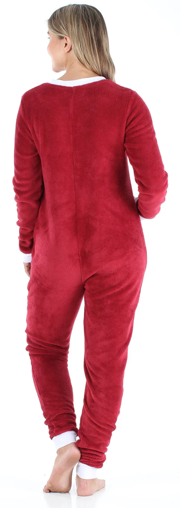 Frankie & Johnny Women's Plush Fleece Non-Footed Onesie Pajama