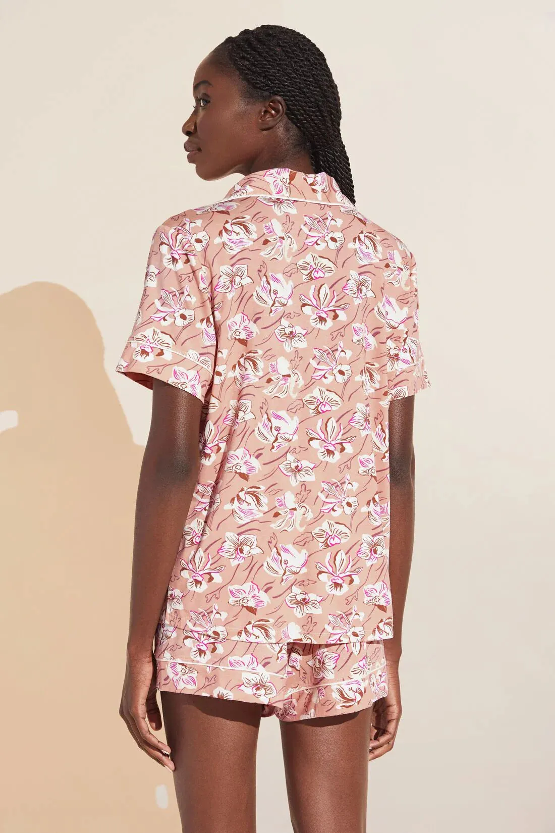 GISELE Relaxed Short PJ Set in Fiore Rose Cloud/Ivory