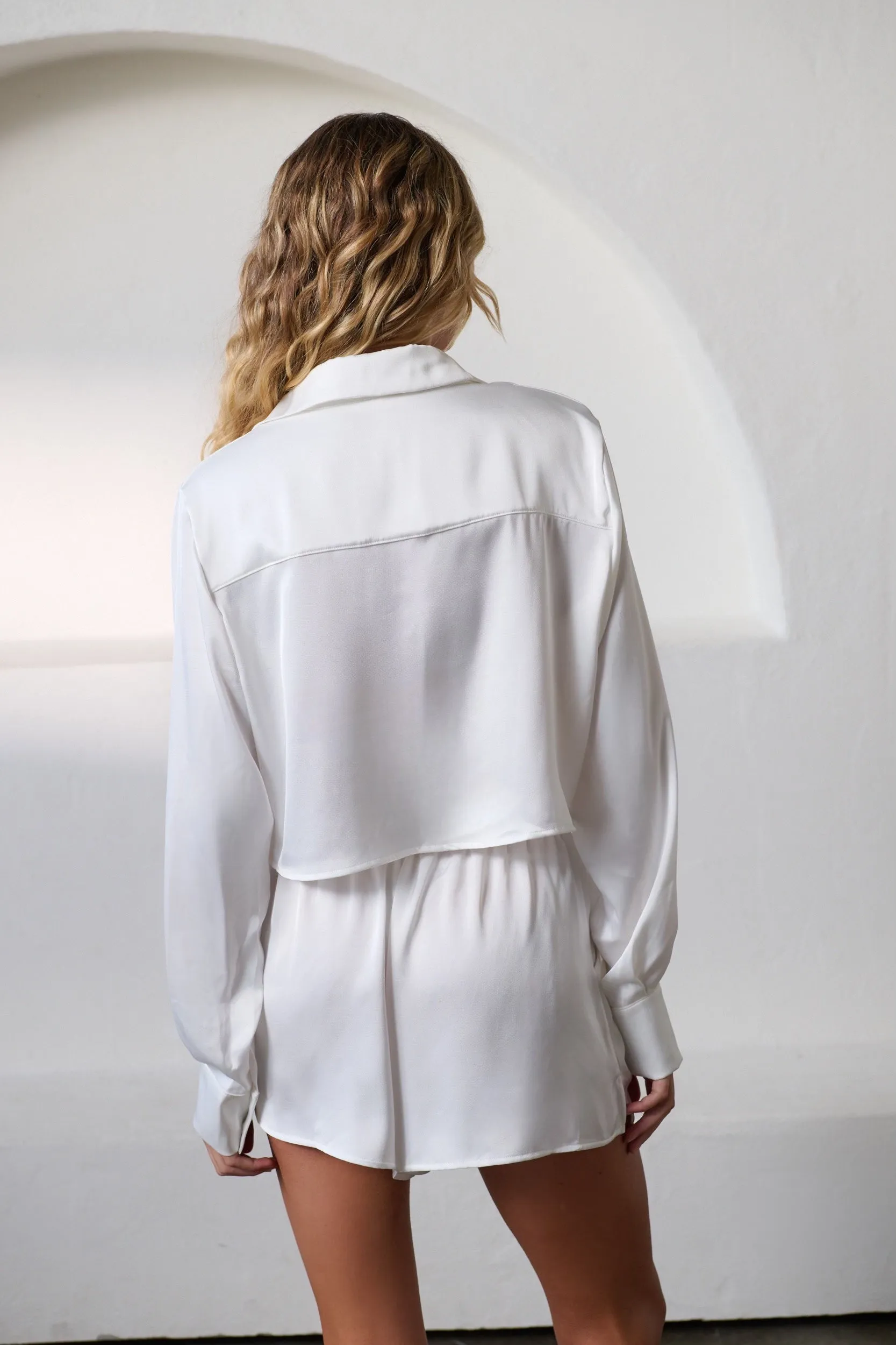 Gracie Shirt Short Set Ivory
