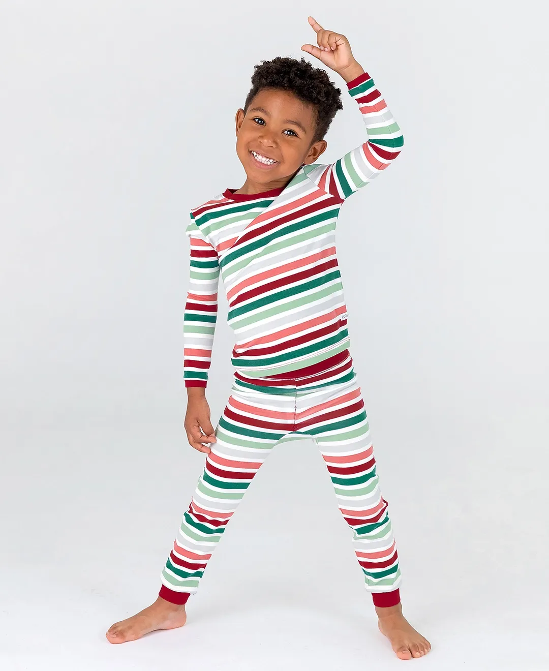 Holly Jolly Stripe Long Sleeve Pajama Set