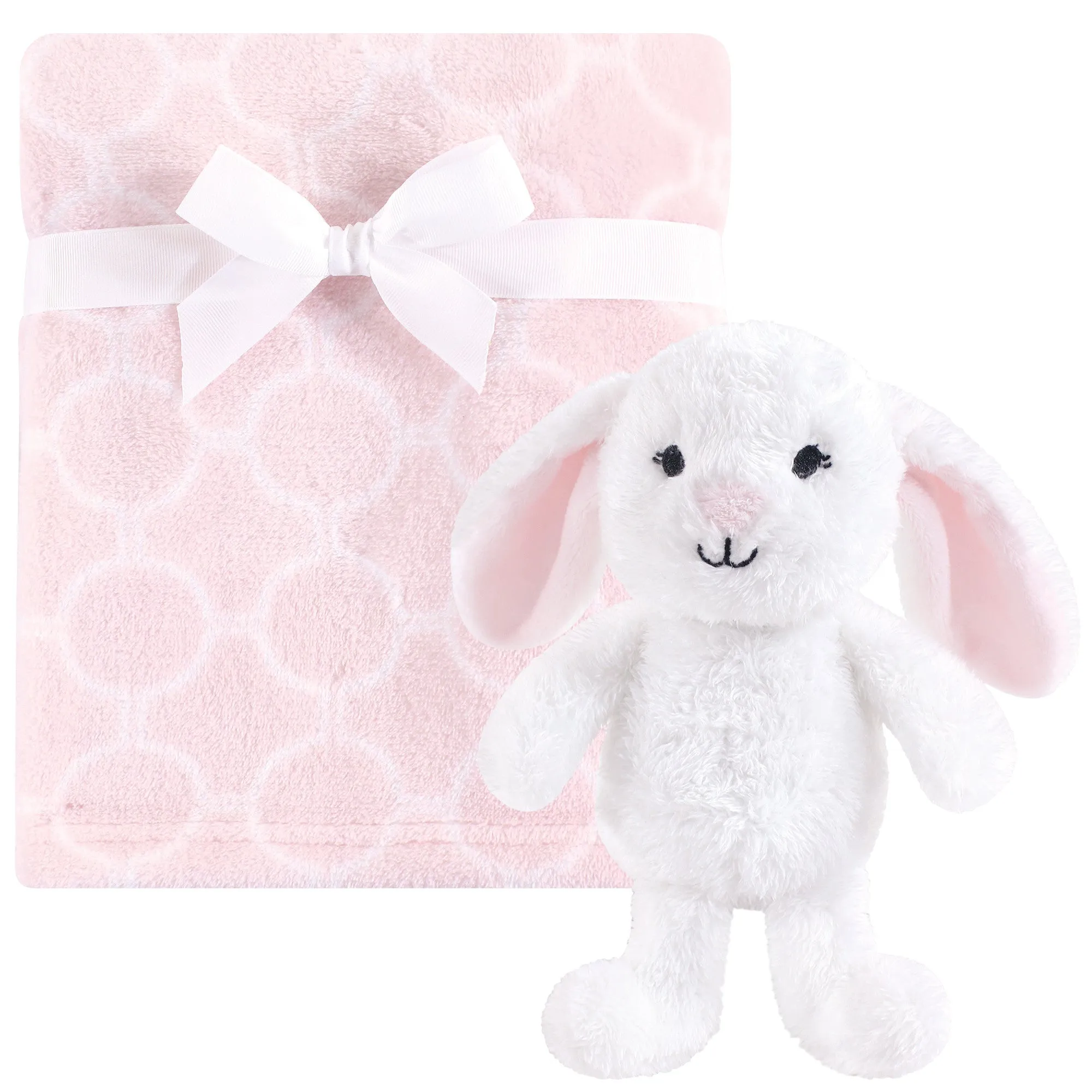 Hudson Baby Plush Blanket with Toy, Snuggly Bunny