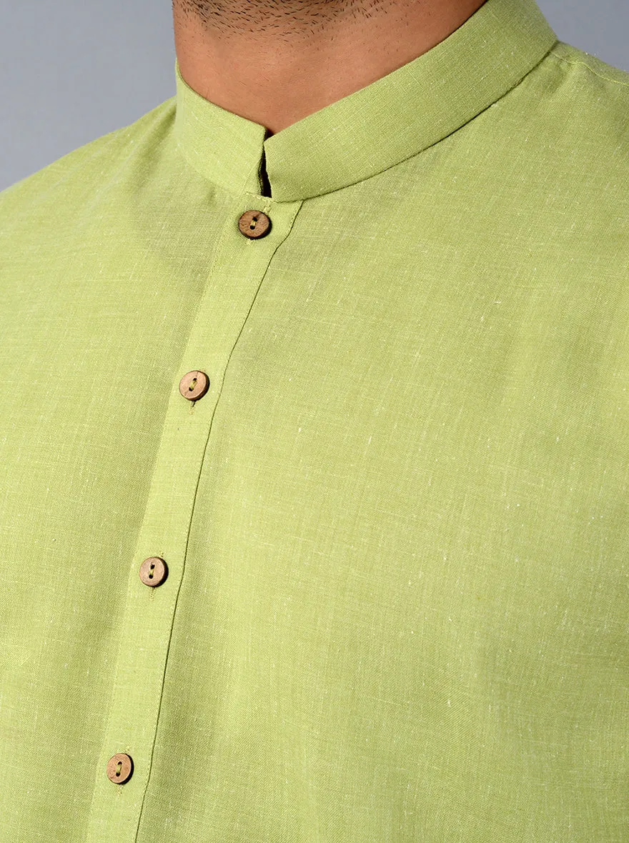 Leaf Green Solid Regular Fit Kurta Set | JadeBlue