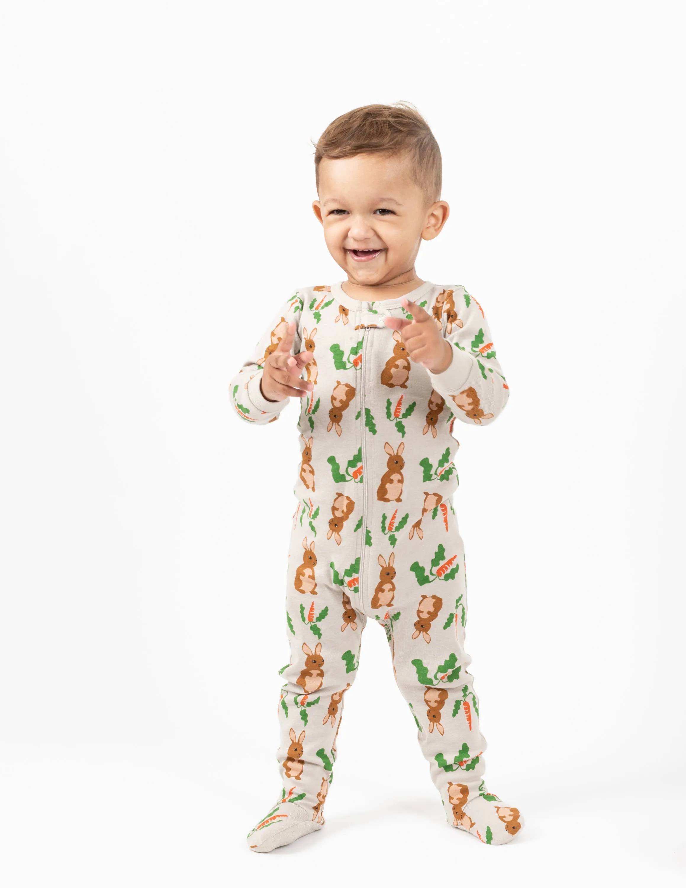 Leveret Pajamas - Kids Baby Footed Bunny Rabbit Pajamas for Easter