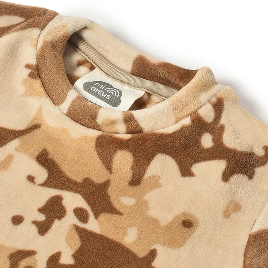 Misty Cream Sweatshirt with Pajama set