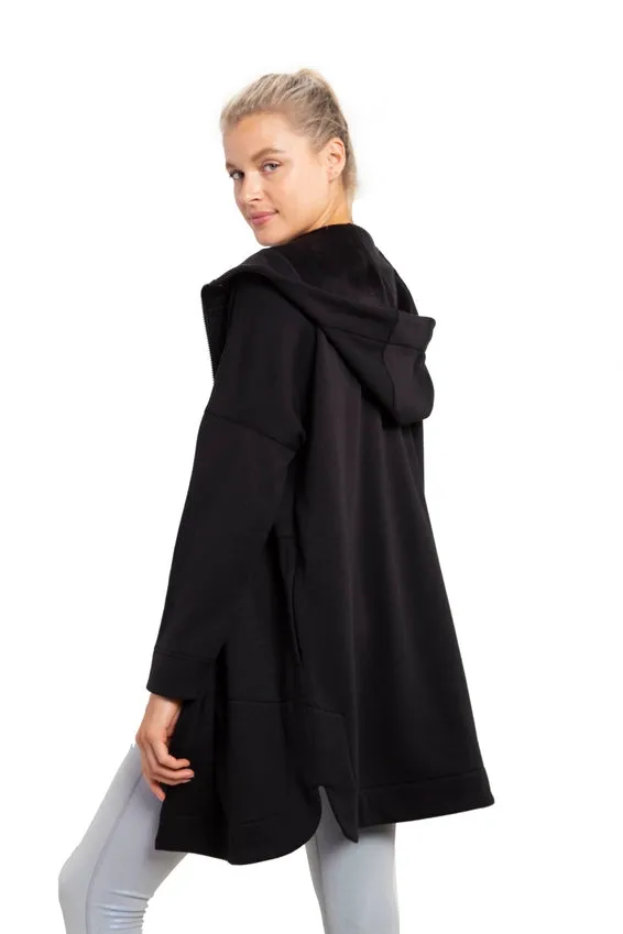Mono B Longline Zip-Up Jacket with Hood