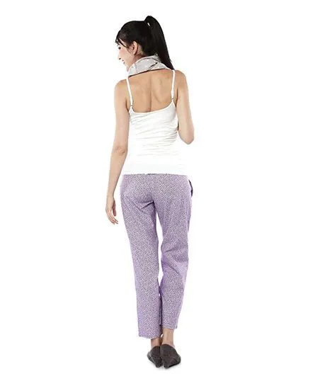 Nine Maternity Comfy Floral Printed Pajamas - Lavender