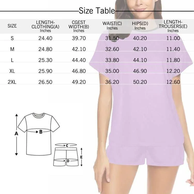Personalized Pajamas Black with Girlfriend Face Men's Sleepwear Custom Men's Crew Neck Short Sleeve Pajama Set