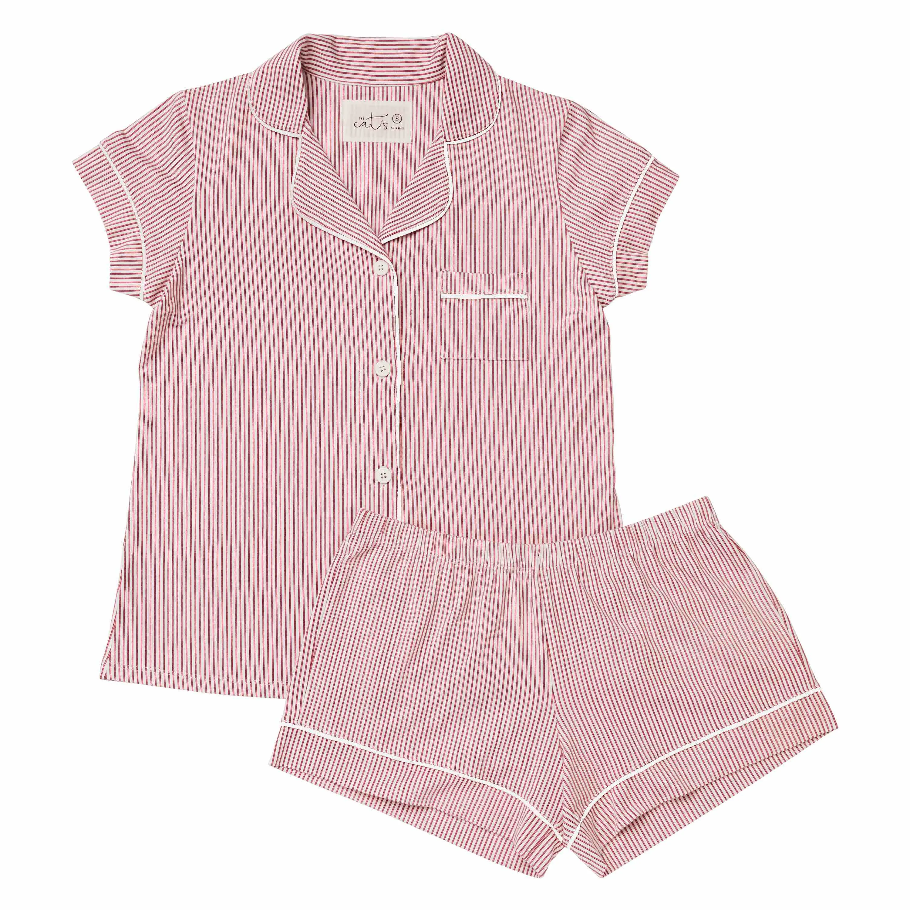 Simple Stripe Pima Knit Short Set