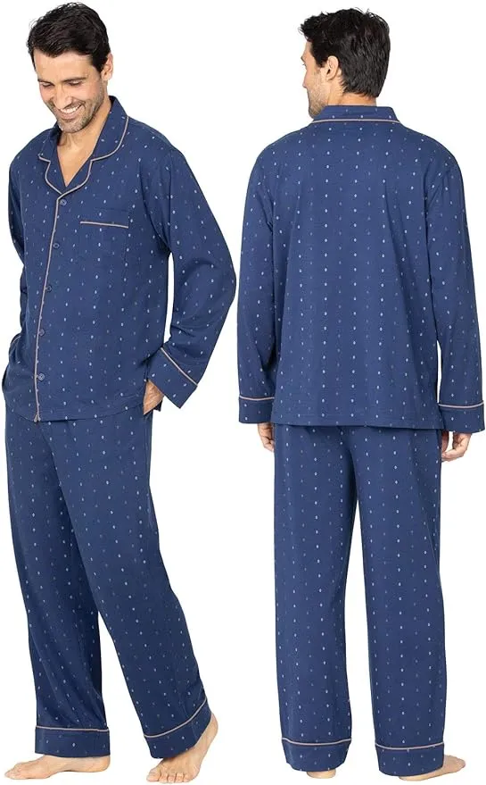 Wholesale Men's Pajama Sets 100% Cotton Men's Loungewear Sleepwear Sets